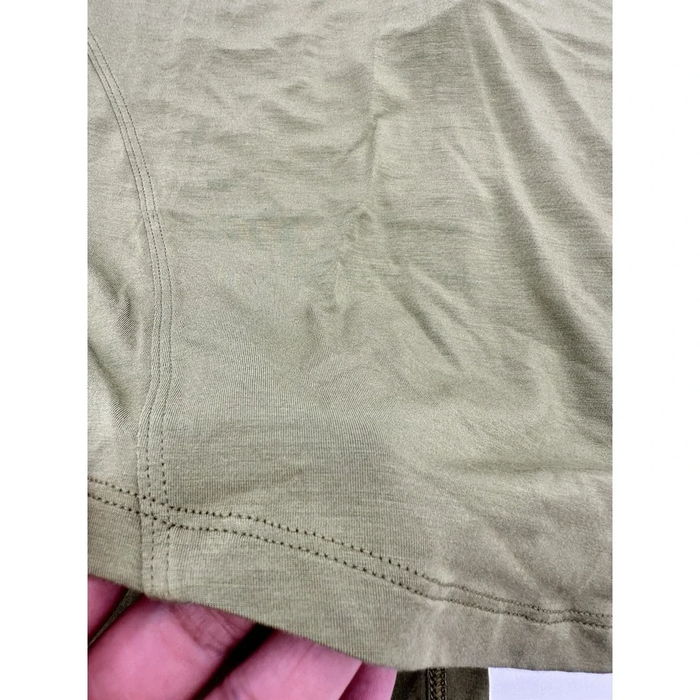 Lululemon Modal Silk Blend Yoga Tank‎ Top Sz 2 Green Open Back Athletic Flowy